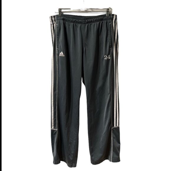 Adidas Men’s Large grey with white striped Athletic Y2K pants - Picture 1 of 9